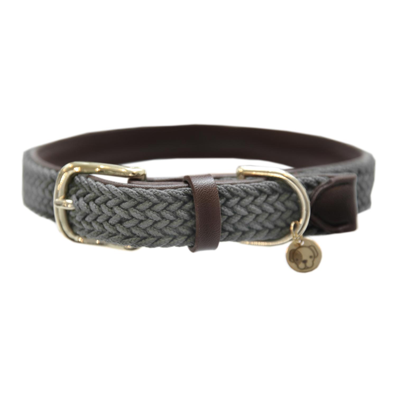 Image of Kentucky Dogwear Hundehalsband Nylon geflochten - grau bei myluckydog.ch