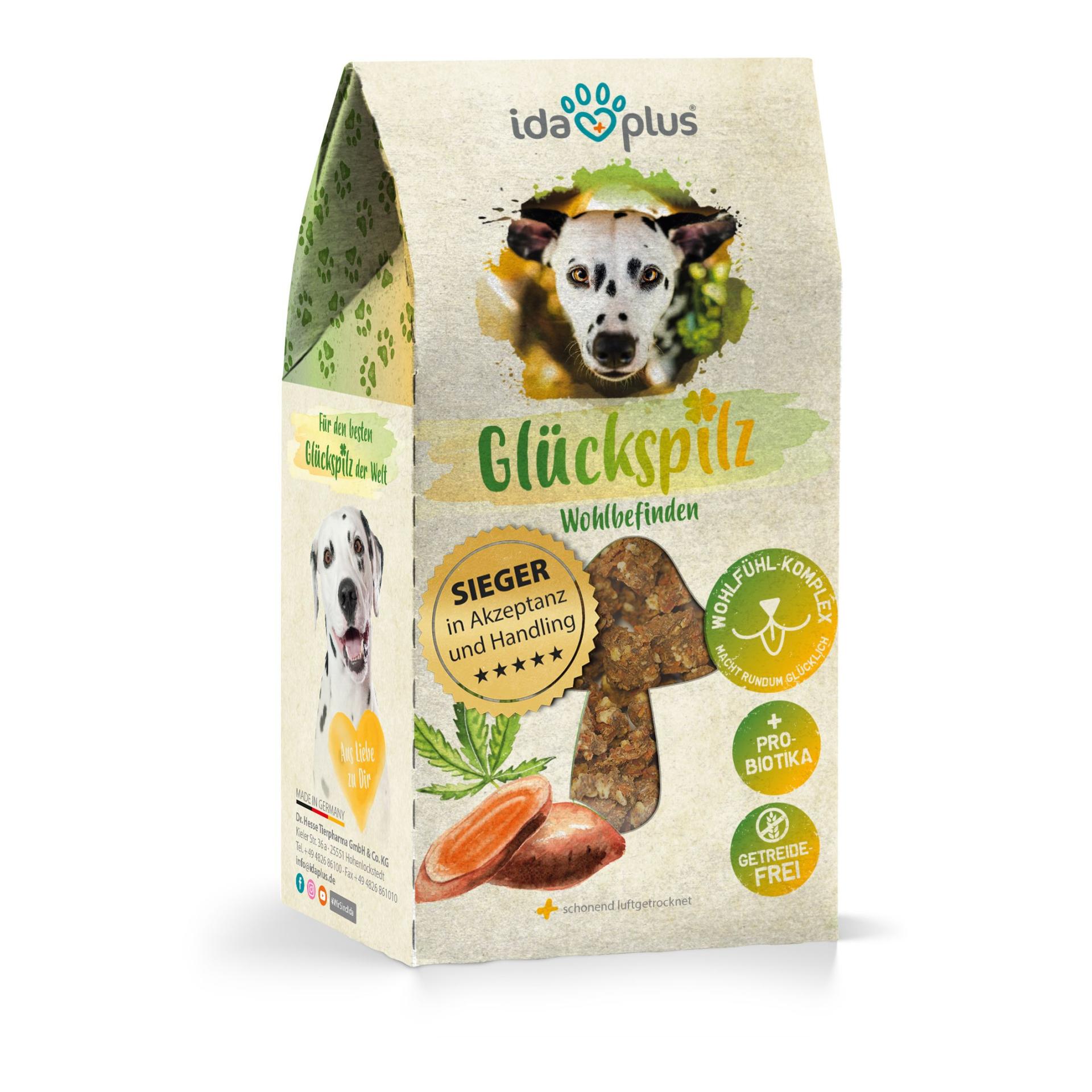 Image of IdaPlus Glückspilz Wohlbefinden - Hundesnack zum Wohlfühlen mit Probiotika & Hanföl - Mehrfarbig - bei myluckydog.ch