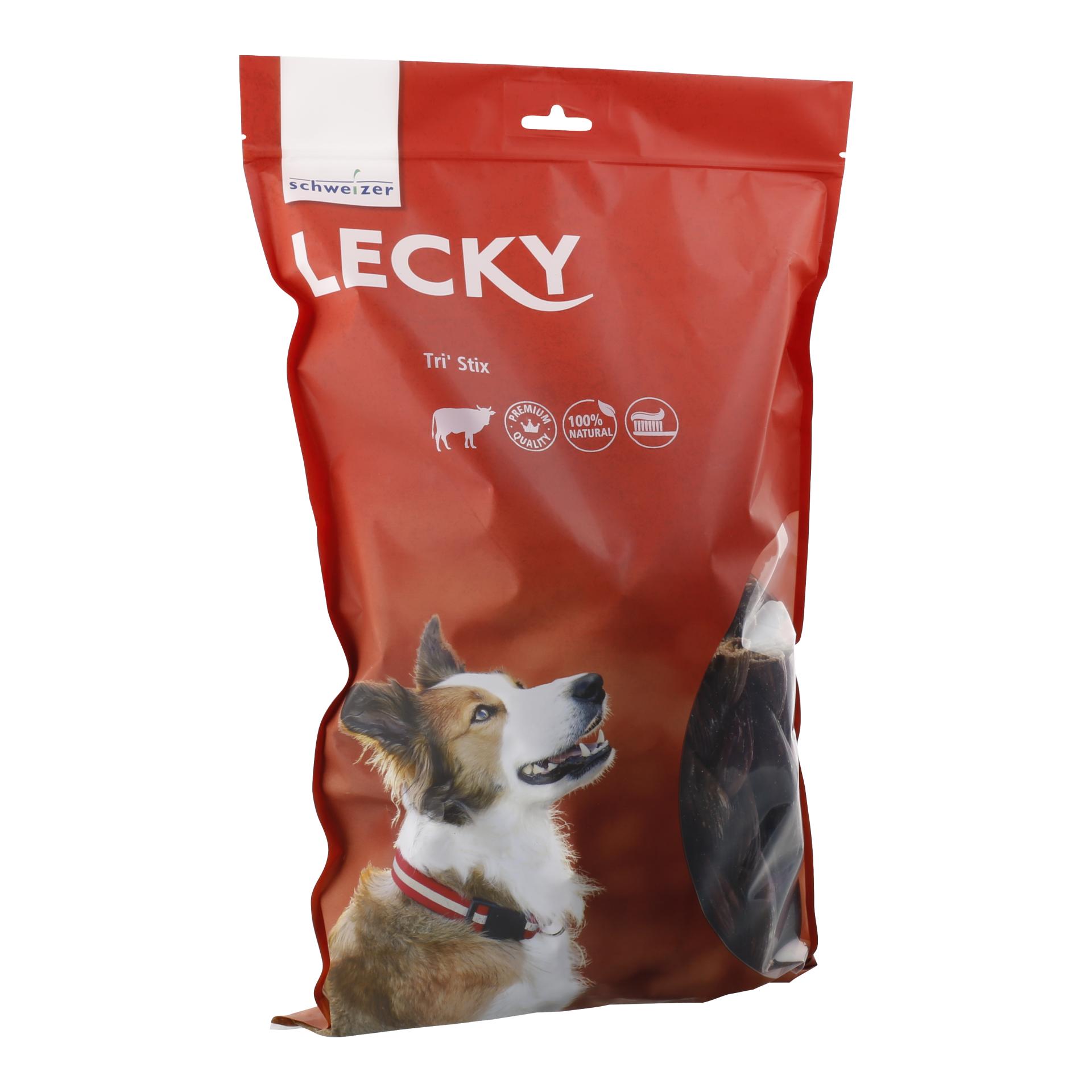 Image of LECKY Tri'Stix 15cm Kauartikel vom Rind 4Stk - Natur - bei myluckydog.ch