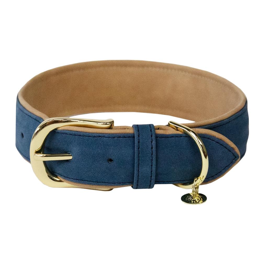 Image of Kentucky Dogwear Hundehalsband Soft Vegan Leather - Navy/Beige - bei myluckydog.ch