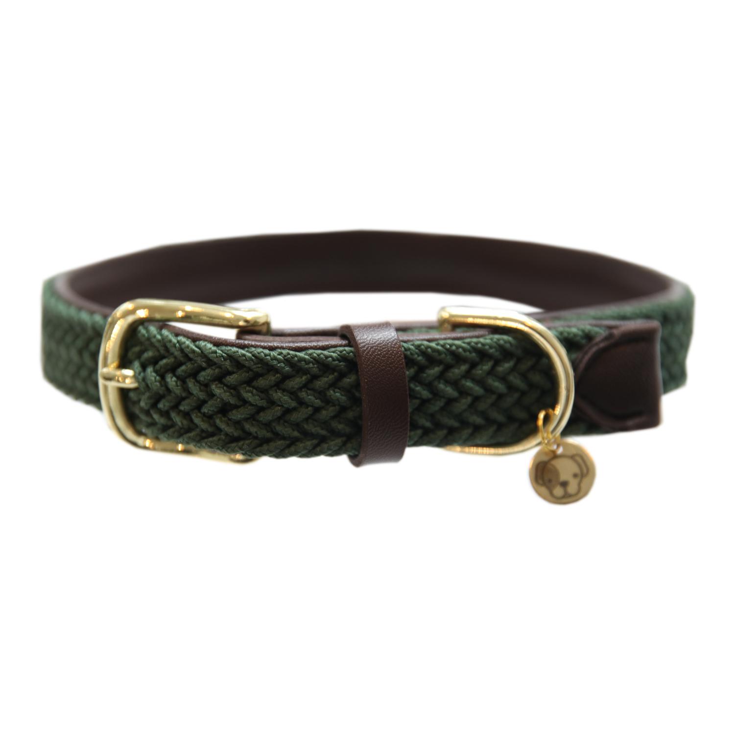 Image of Kentucky Dogwear Hundehalsband Nylon geflochten - olive green bei myluckydog.ch