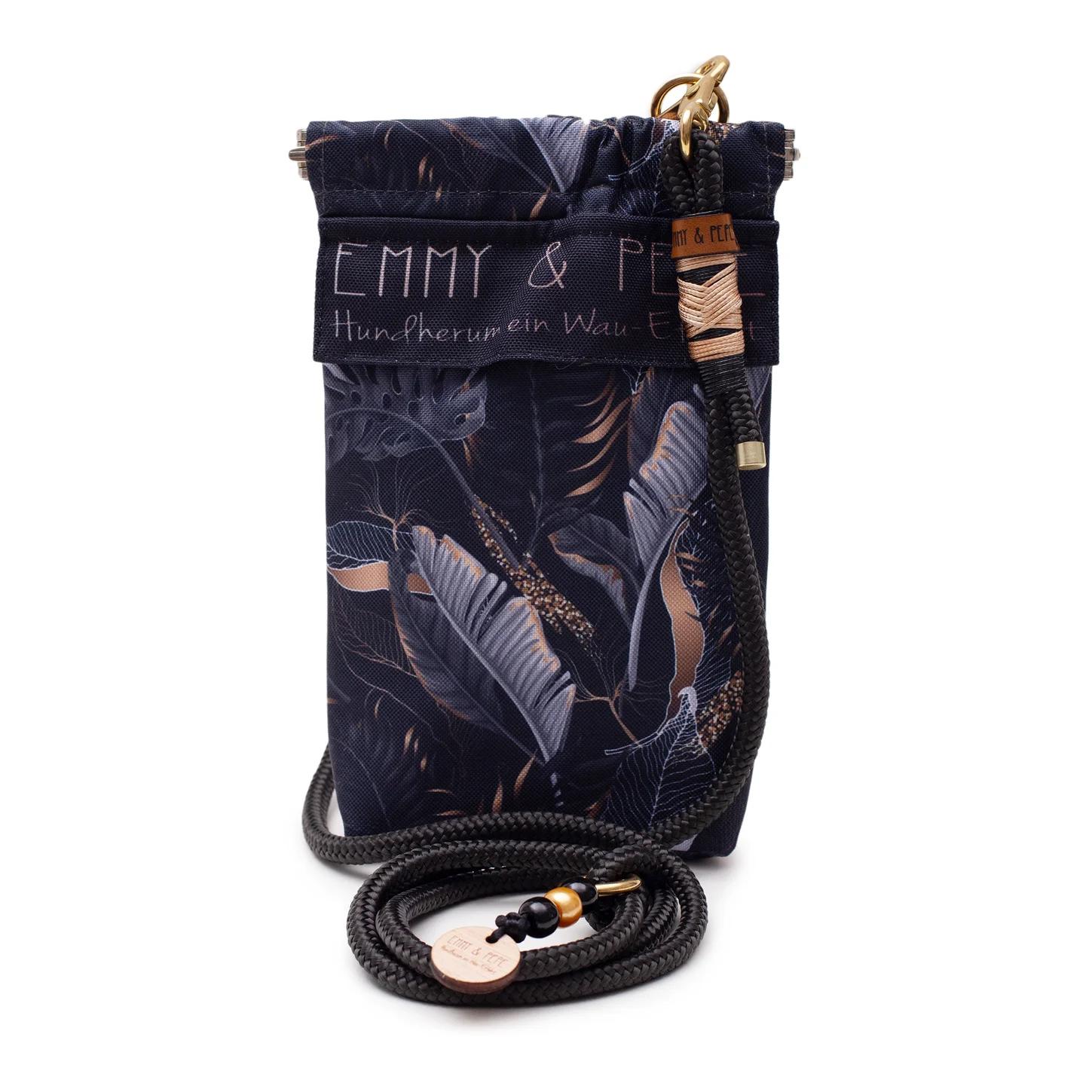 Image of EMMY & PEPE Gassitasche Wau-to-go Leaf - Blau/Schwarz - bei myluckydog.ch