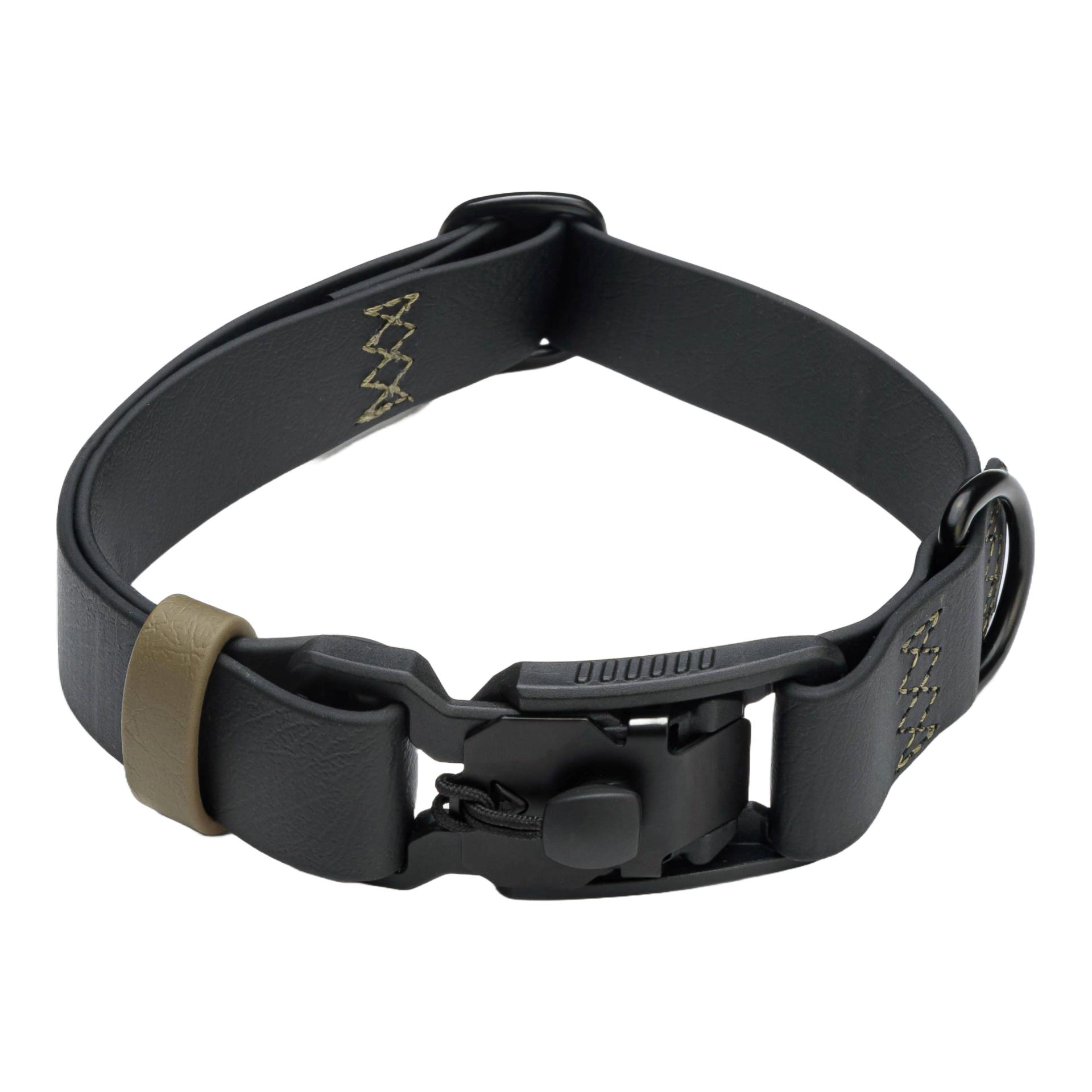 Image of Cloud 7 Hundehalsband Biothane Ipanema - Schwarz/Olive - bei myluckydog.ch