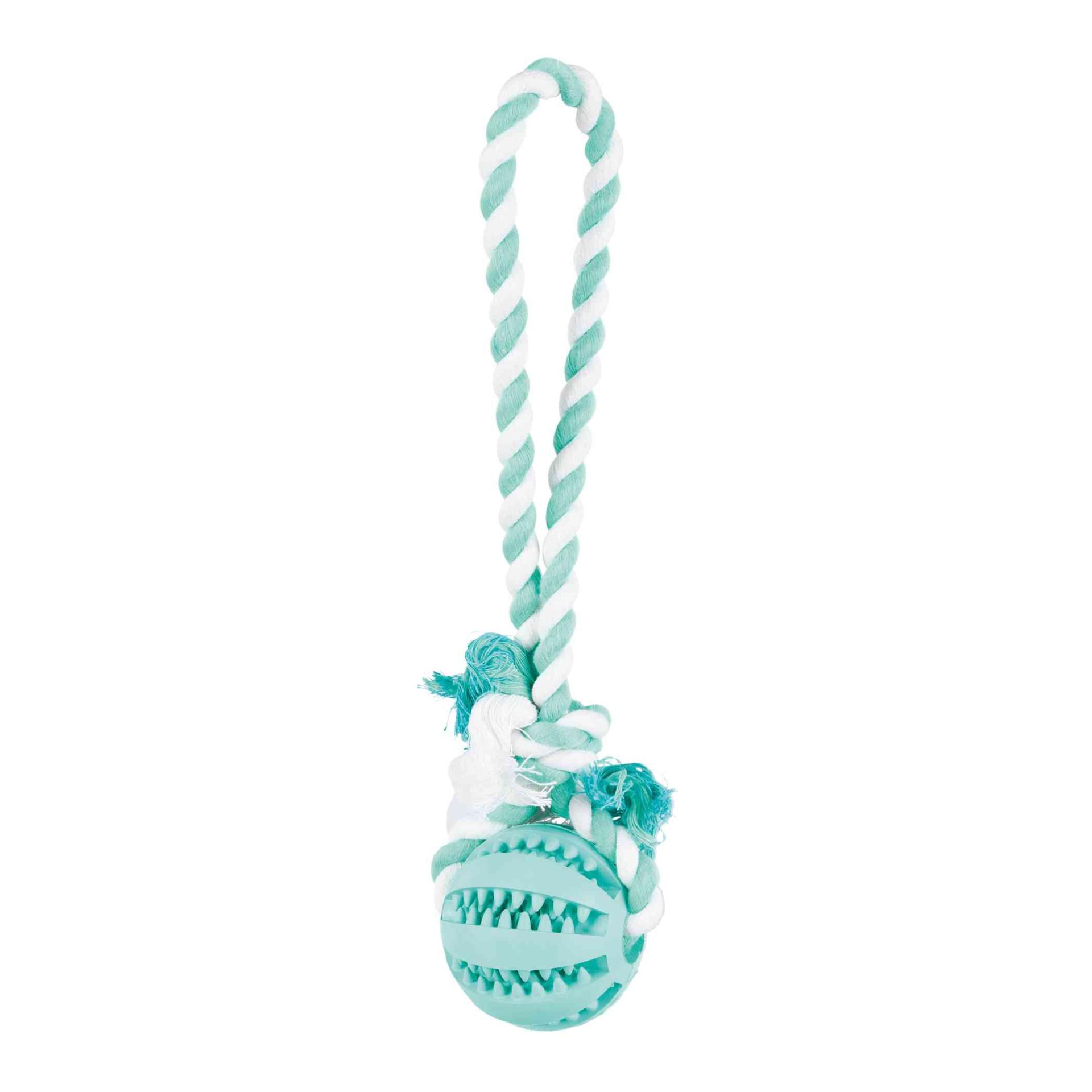 TRIXIE 4DENTAfun Ball aus Naturgummi - Weiss/Blau -