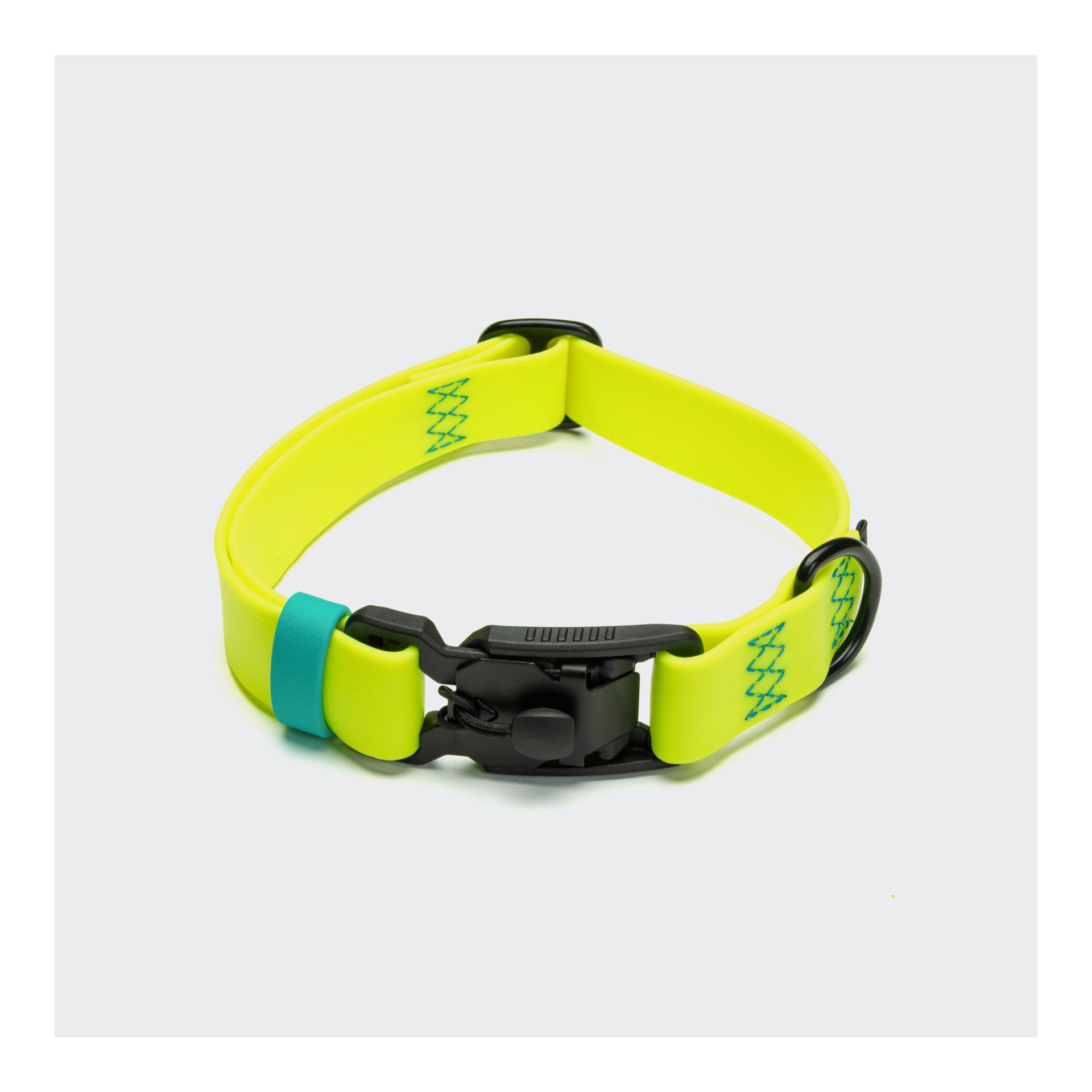 Image of Cloud 7 Hundehalsband Biothane Ipanema - Neon Yellow / Aqua - bei myluckydog.ch