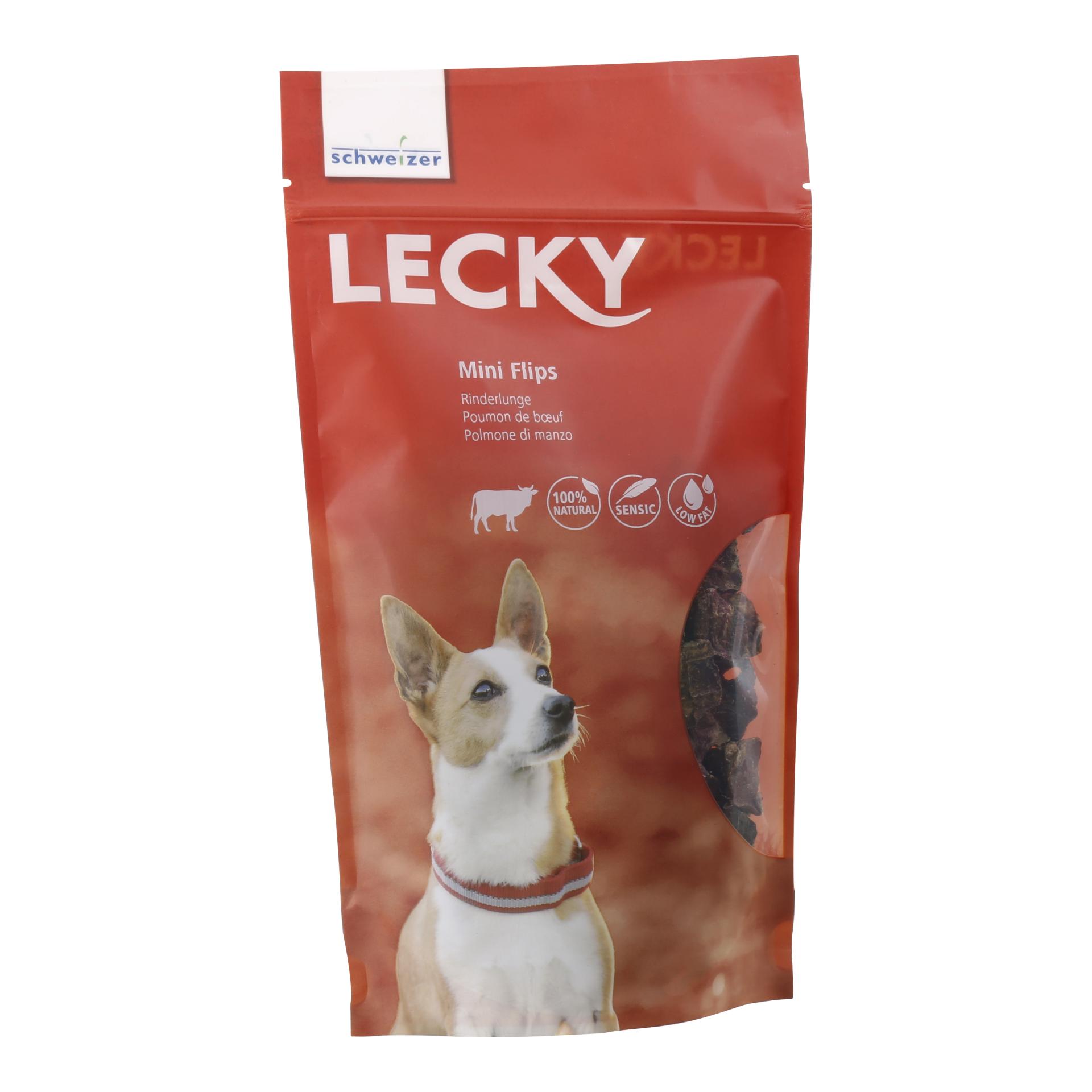 Image of LECKY Mini Flips Rinderlunge - Natur - bei myluckydog.ch