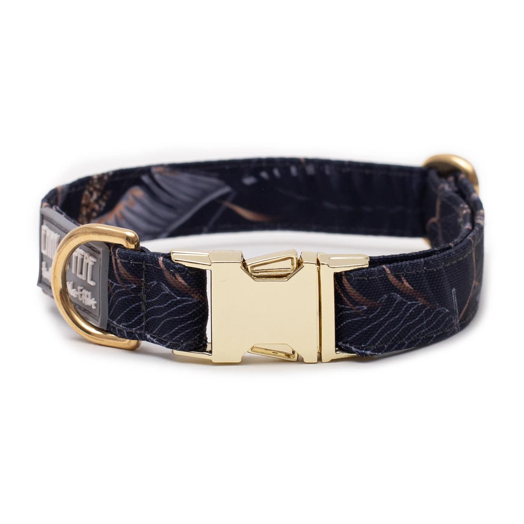 Image of EMMY & PEPE Hundehalsband Leaf - Blau/Schwarz - bei myluckydog.ch