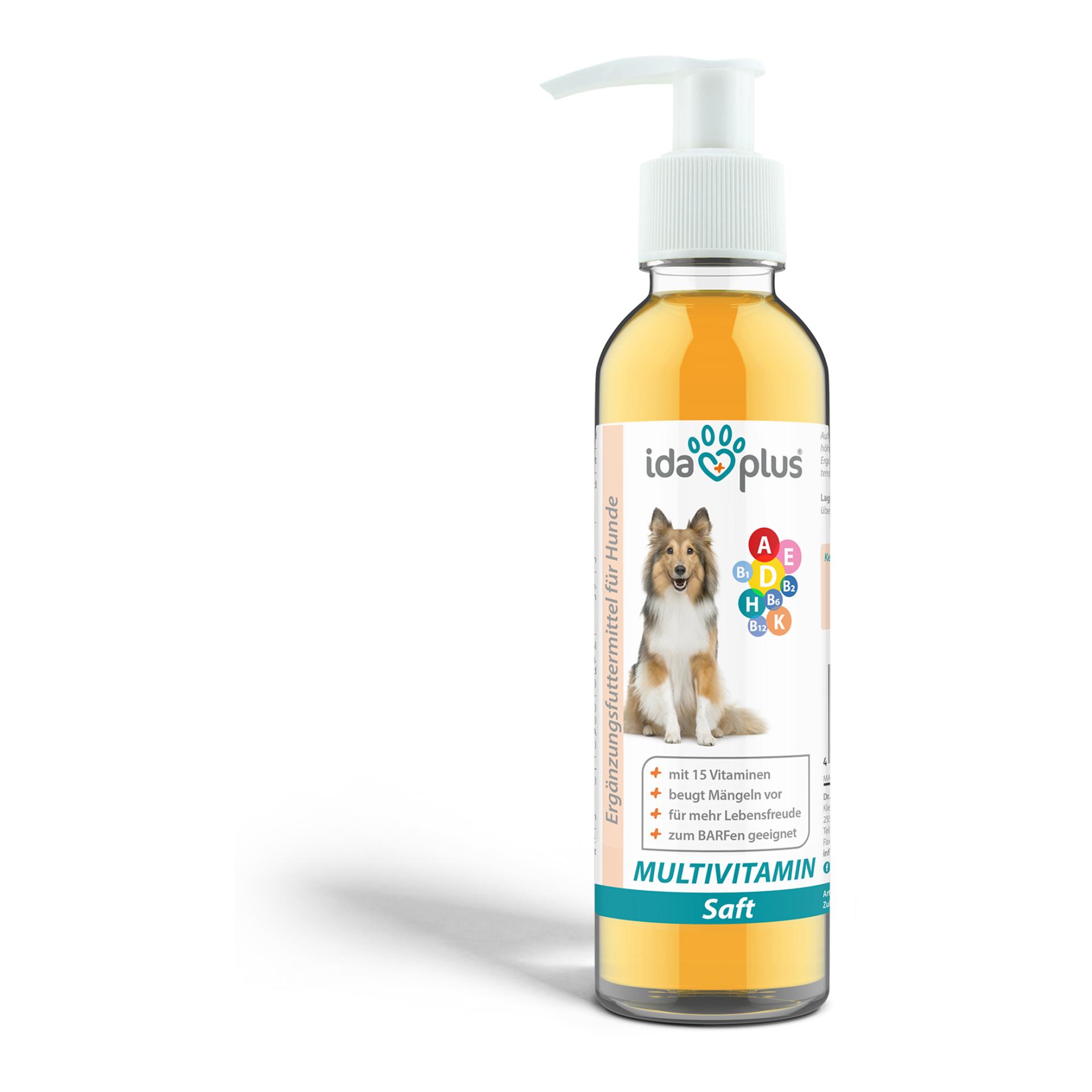 Image of IdaPlus Multivitaminsaft für Hunde - 17 wichtige Vitamine für den Hund - Weiss - bei myluckydog.ch