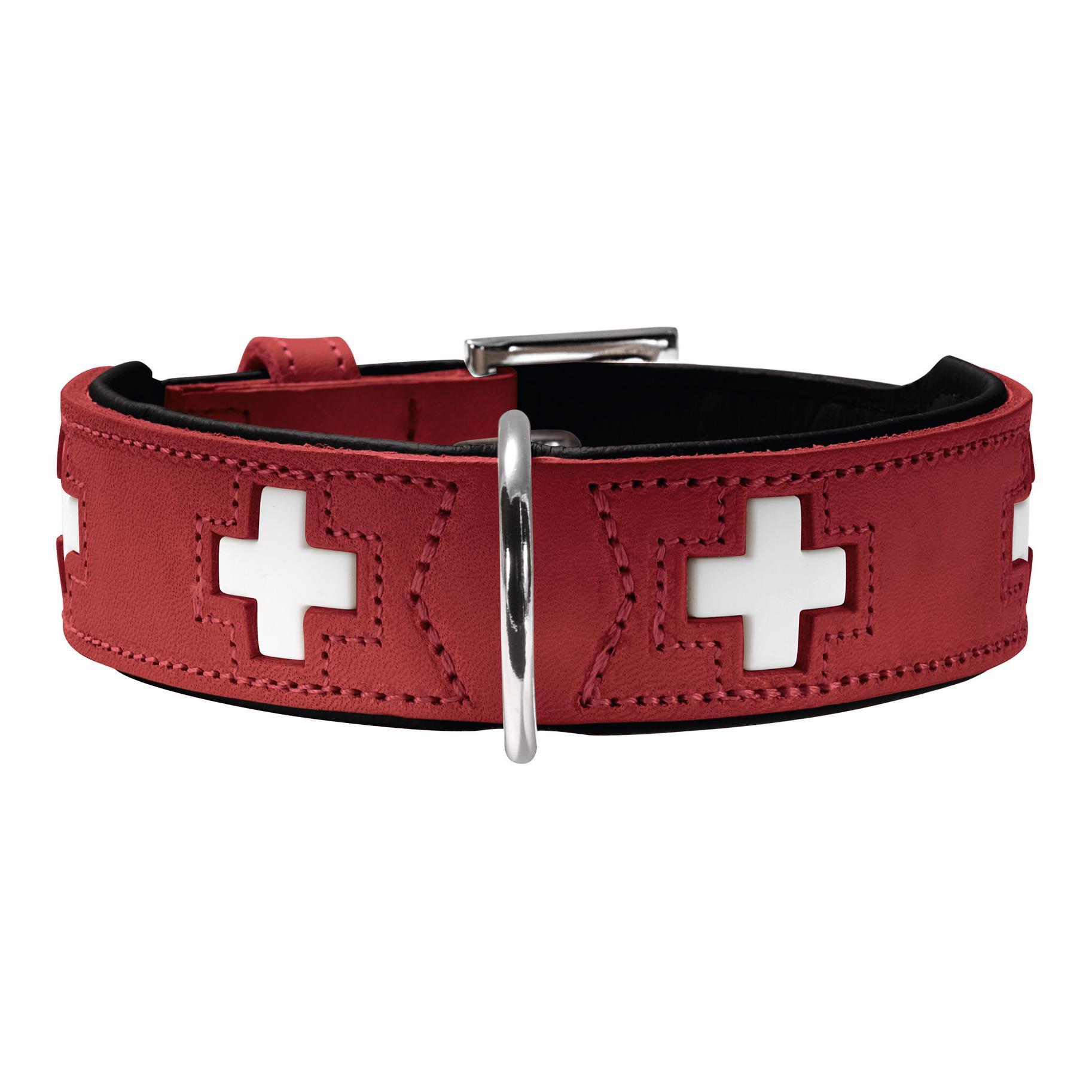 Image of Hunter Halsband Swiss Echtleder - rot bei myluckydog.ch